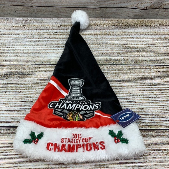 Forever Collectibles‎ Blackhawks Santa Hat 2013 Stanley Cup Champions NWT - Picture 1 of 10